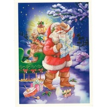 Kartpostal 5 Li Yılbaşı Noel Baba