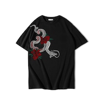 Brz Collectıon Brz Collection Unisex Oversize Snake T-shirt Siyah