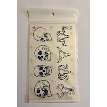 Kuru Kafalar 18x11 Cm 1 Ay Kalıcı Geçici Dövme Yapıştırma Dövme