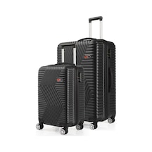G&d Polo Suitcase Abs Kabin Ve Büyük Boy Siyah 2'li Valiz Seti 600.01-set-bk Siyah