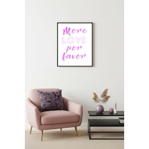 Doğal Ahşap Çerçeveli Retro Tablo - Pembe Script Yazı Sözü Huhu2794