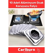Özel Üretim Estetik Görünümlü Pratik Şık Dayanıklı Gümüş Alüminyum Ocak Koruyucu Folyo - 10 Adet