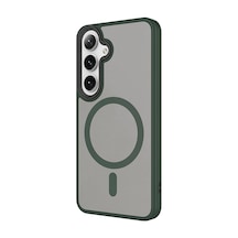 Thegencoo Galaxy S24 Uyumlu Sert Pc Arka Yüzey Wireless Şarj Özellikli Tgco Flet Magsafe Kılıf-koyu Ye Koyu Yeşil