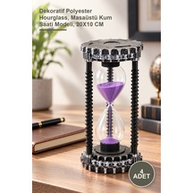 4 Adet Polyester Tasarım Kumsaati Dekoratif Polyester Hourglass, Masaüstü Kum Saati Modeli, 20x10 Cm