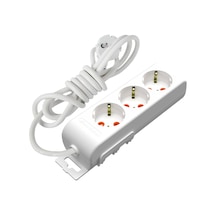 Mutlusan Ri-Tech 3'lü Topraklı Çocuk Korumalı Grup Priz 2 M Beyaz