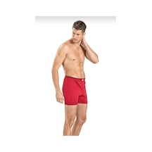 Jiber 127 Erkek Havlu Kemer Penye Boxer 6 Adet Bordo