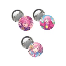 Hatsune Miku Pjsekai Project Sekai Colorful Anime Buton Rozet 3 Adet 37mm Otori Emu Altın - Beyaz - Siyah