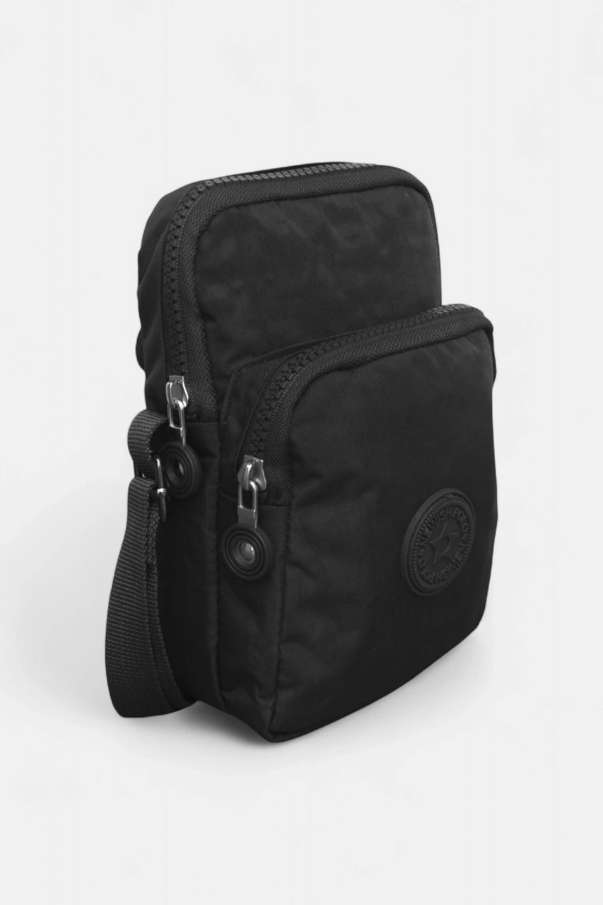 Lederax Krinkıl Kumaş Mini Omuz Çantası Çapraz Çanta Ld614 Siyah