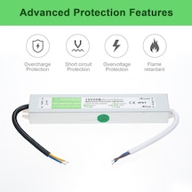 Shineyee 12v 20w Ip67 Su Geçirmez Led Güç Kaynağı - Ac90-250v Geniş Giriş Voltajı Gümüş