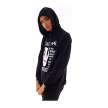 Gugus Unisex Basic Kapüşonlu Sweatshirt Siyah
