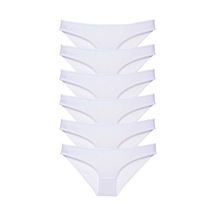 6 Adet Süper Eko Set Likralı Kadın Slip Külot Beyaz Çok Renkli