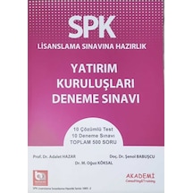 SPK-SPF Yatırım Kuruluşları Soru Bankası - Şenol Babuşcu -  Adalet Hazar - Akademi Consulting