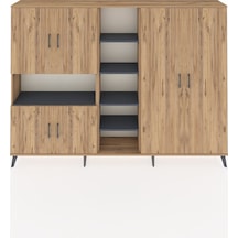 Arges Dolap 13 Raflı 6 Kapaklı 220x30x163 Çam-çam/antrasit Çam-çam/antrasit