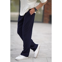 Madmext Lacivert Beli Ayarlanabilir Cep Detaylı Bol Pantolon 6545-lacivert Lacivert