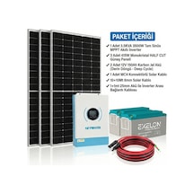 Veratech Solar Enerji Bahçe Evi Paketi 3kva İnverter 1250w Güneş Paneli 300ah Jel Akü