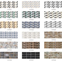 Sones 12 Adet 10 X 20 Cm Tuğla Desenli Kristal Film Parlak Fayans Sticker Zemin Stickerı Kit037 Diğer