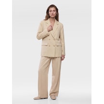 Koton Cepli Uzun Kollu Düğmeli Kruvaze Oversize Blazer Ceket Taş 7wak50007pw