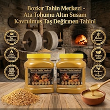 Bozkır Tahin Merkezi Ata Tohumu Altın Susam Taş Değirmen Tahini Kavrulmuş 930grx 2 Adet Katkısız