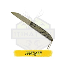 Buck Katlanır Kamp Çakı Kaplumbağa Balık Figürlü - Açık Uzunluk 20 Cm Çok Renkli