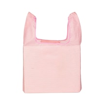 Baskı Katlanabilir Alışveriş Çantası Büyük Kapasiteli Saklama Çantaları Pembe Çizgili Çok Renkli