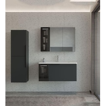 Orka Pure 80 Cm Mat Antrasit Banyo Dolabı Takımı Ve Boy Dolabı