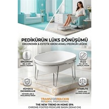 Mey İthalat Profesyonel Krom Ayaklı Pedikür Leğeni - Evde Spa Konforu Ayak Bakım Küveti 719415