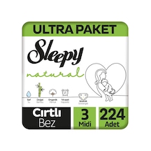 Sleepy Natural Ultra Paket Bebek Bezi 3 Numara Midi 224 Adet