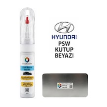 Hyundai Psw Kutup Beyazı İğneli Ve Fırçalı Özel Tasarım Şişe Rötuş Boyası Ve Profesyonel Rötuş Çeliği Seti