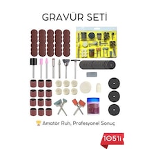 105 Parça Profesyonel Çok Amaçlı Zımpara Taşlama Gravür Kesme Cilalama Uç Seti Dremel Uyumlu 722512