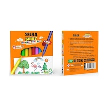 Silka 12'li Shıny Yarım Boy Kuru Boya Kalemi Seti Karışık