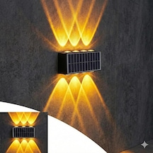 20w Güneş Enerjili Dış Mekan Bahçe Duvar Lambası - Cata Kos Solar Led Aplik - Ip65 Su Geçirmez, 3200k Gün Işığı & Amber Dekoratif Aydınlatma Amber Renk Işık Çok Renkli