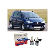 Peugeot 206 Sw Uzun+kısa Far Ampulü H4 Duo Yeni Seri Beyaz 2002-2007