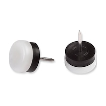 Masa Sandalye Altı Çivili Plastik Kayak Beyaz 18Mm 8 Adet