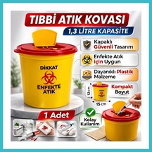 Bezos Atık Kovası 1,3 Litre 1 Adet Kapaklı Atık Kutusu Enfekte Atık Kovası Dfnbez