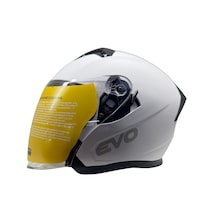 Kask Evo Marka Çenesiz Yarım Kask Mat Beyaz