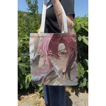 Zipzap Heizou Genshin Impact V1 Çift Taraflı Kanvas Baskı Bez Çanta Anime Çantası