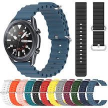 Sones Samsung Galaxy Watch Uyumlu3 45mm 22mm Okyanus Tarzı Silikon Düz Renk Watch Band