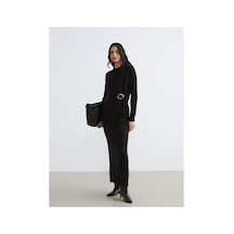 LC Waikiki Alıta Cıty Farkıyla Lcw Modest Siyah Triko Düz Uzun Kadın Etek Siyah - 931504815 Siyah