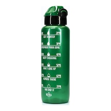 Su Matarası Tritan Geniş Ağız Su Şişesi Motivasyon Spor Matarası Suluğu Bpasız 1000 Ml Yeşil T0103 Çok Renkli