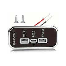 Boatshop1 Siyah Çift Usb 3.1a Ve Type C Portlu 12v Şarj Adaptörü Pd3.0 Qc3.0 Hızlı Şarj 3 Portlu Abs Araba Kamyon Golf Rv