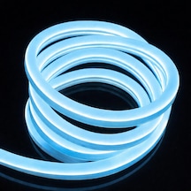 Neon Şerit Led 220 Volt Esnek Silikonlu Aydınlatma + Fiş Dahil 3 Mt-ıce Blue Ice Blue