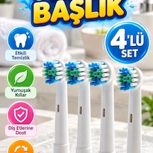 Elektrikli Diş Fırçası İçin 4 Lü Yumuşak Kıllı Yedek Başlık Seti