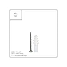 Dübel-vida Seti, Beyaz Dübel 12 Mm, 5,0x60 Yhb Sunta Vidası, 10 Adet