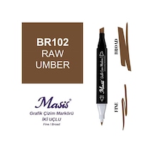 Çift Uçlu Marker Grafik Çizim Kalemi 102 Açık Kahverengi