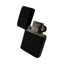Pütürlü Parlak Siyah Metal Benzinli Zippo Model Çakmak