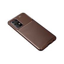 Samsung Galaxy Uyumlu   A52 Kılıf Auto Focus Karbon Kapak - Kahverengi