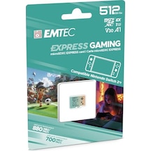 Emtec, Microsdxc 512gb Uhs-ı U3 V30 A1 Express Gaming, Nintendo Switch 2 İle Uyumlu, 880mb/s'ye Kadar Yüksek Hız, Genişletilmiş Bellek, Video Oyunları Ve Uygulamalar İçin İdeal