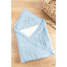 Fil Figürlü Içi Peluş Triko Bebek Battaniye Bebek Kundak Çok Renkli