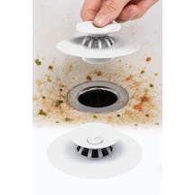 Beyaz Silikon Lavabo Süzgeci Tıkaç 9 Cm Saç Tutucu Gider Koruyucu Esnek Filtre Banyo Mutfak