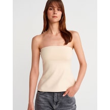 Straplez Top - Taş